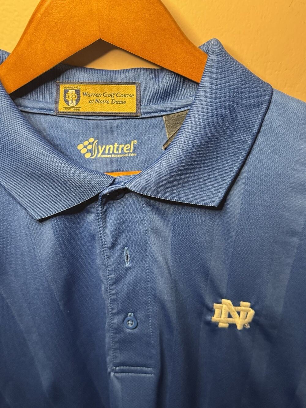 Notre Dame Blue Polo Mens XL Warren Course